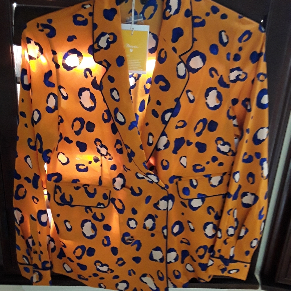 Women's Leopard Print Long Sleeve Front Button XS